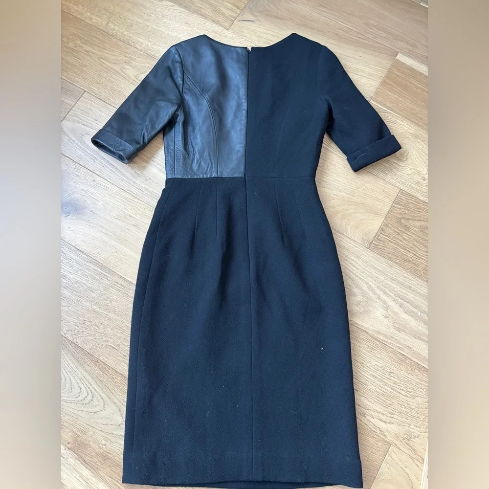 Etcetera wool and leather midi dress womens 2 - Picture 6 of 6